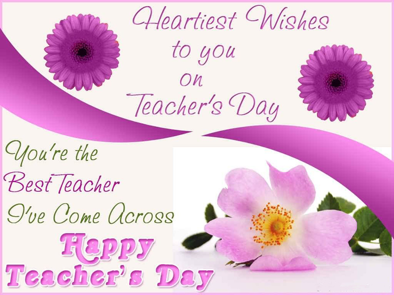 heartiest wishes to you on teacher’s day you’re the best teacher i’ve come across happy teacher’s day