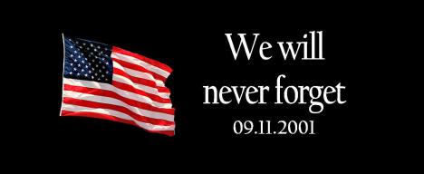 we will never forget 09.11.2001 waving flag image