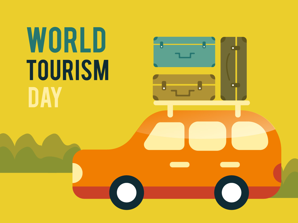 world tourism day car with luggage