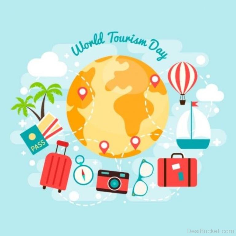 world tourism day illustration card
