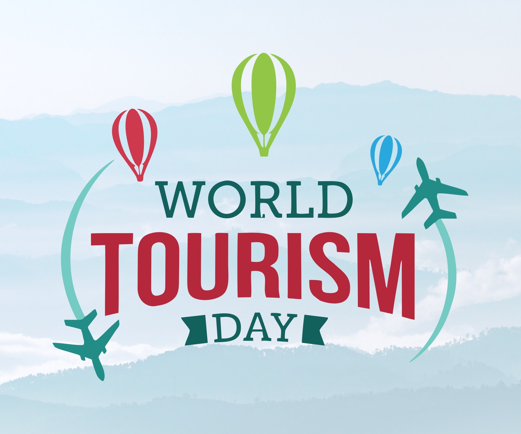 world tourism day parachute and planes