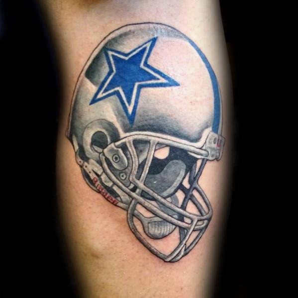 Amazing Nfl Team Dallas Cowboys Helmet Tattoo For Men