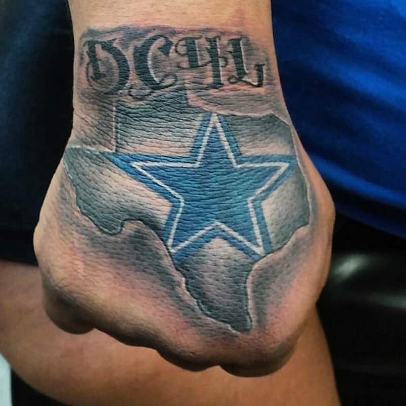 Dallas Cowboys Hand Tattoo For Men