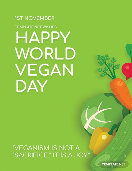 1st november happy world vegan day card