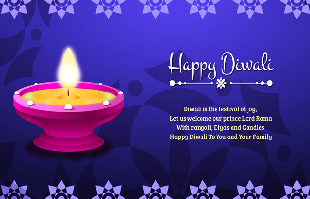 diwali is the festival of joy, let us welcome our prince lord rama with rangoli, diyas and candles happy diwali to you and your family