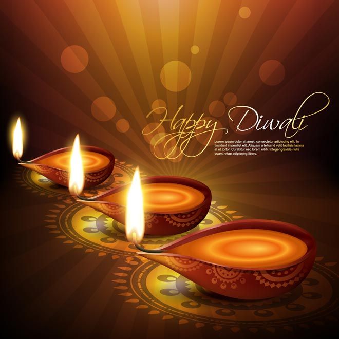 happy diwali diyas greetings