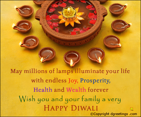 may millions of lamps illuminate your life with endless joy, prosperity wish you and your family a very happy diwali