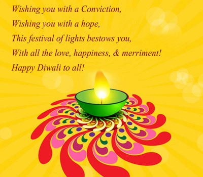 wishing you with a conviction happy diwali