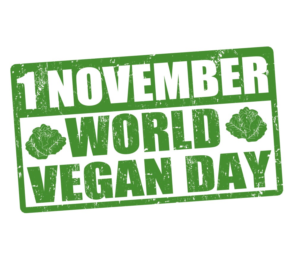 world vegan day 1 november grunge stamp