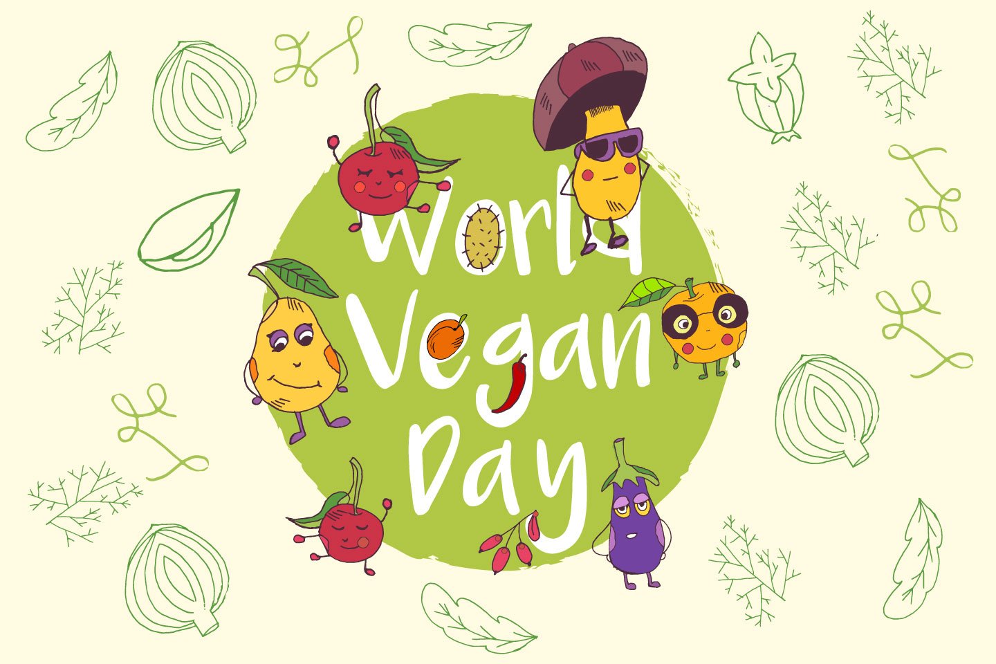 world vegan day illustration postr