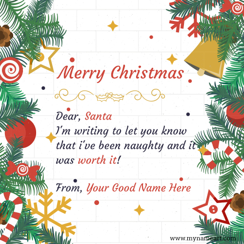 merry christmas dear santa card