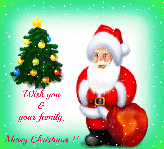 wish you & your family merry christmas gif