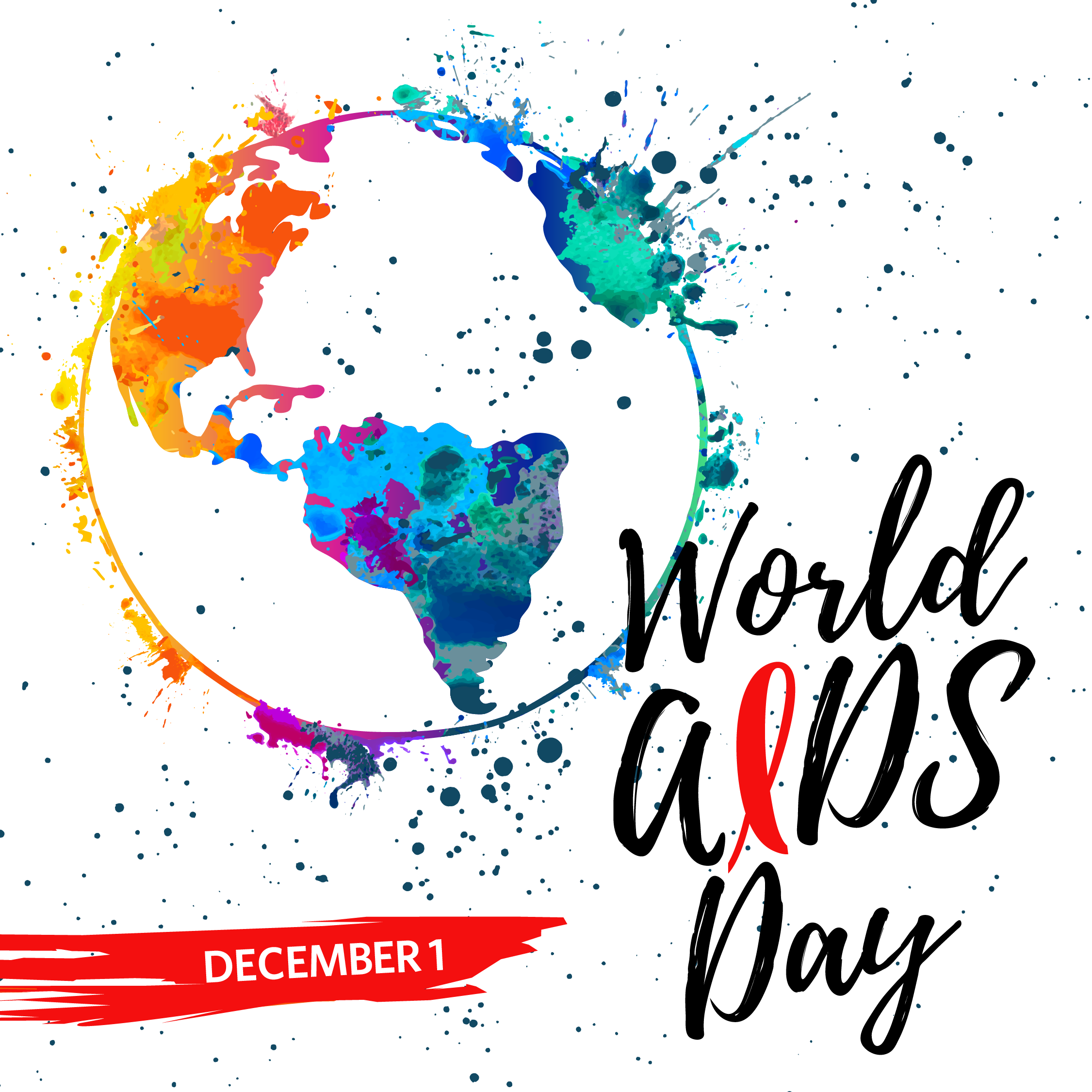 world aids day december 1 color splash