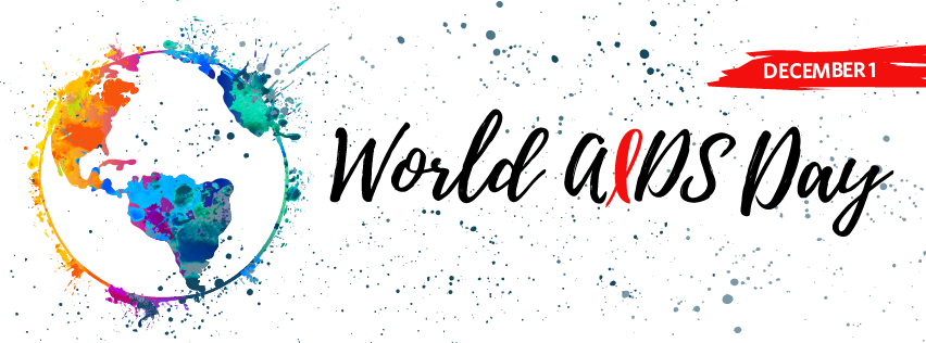 world aids day december 1 earth globe color splash