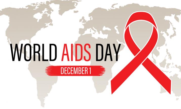 world aids day december 1 world map and ribbon