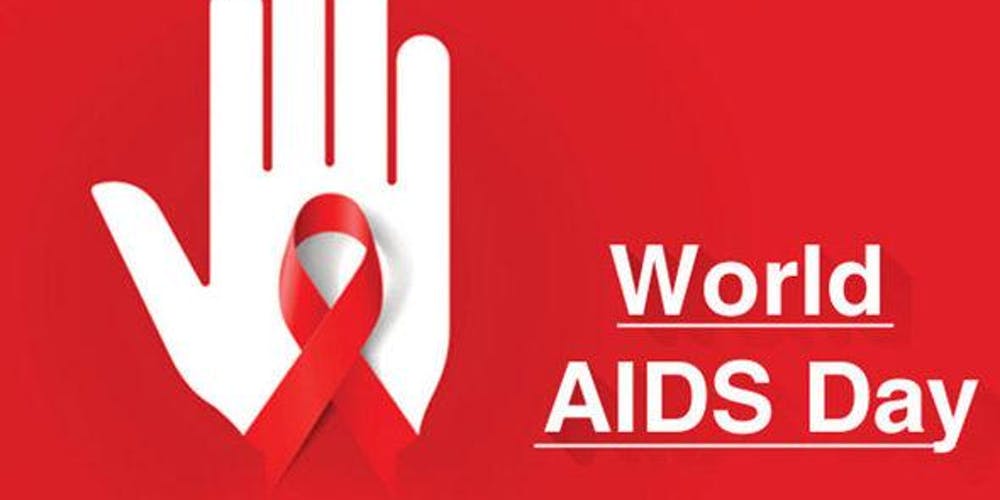 world aids day hand with red ribbon