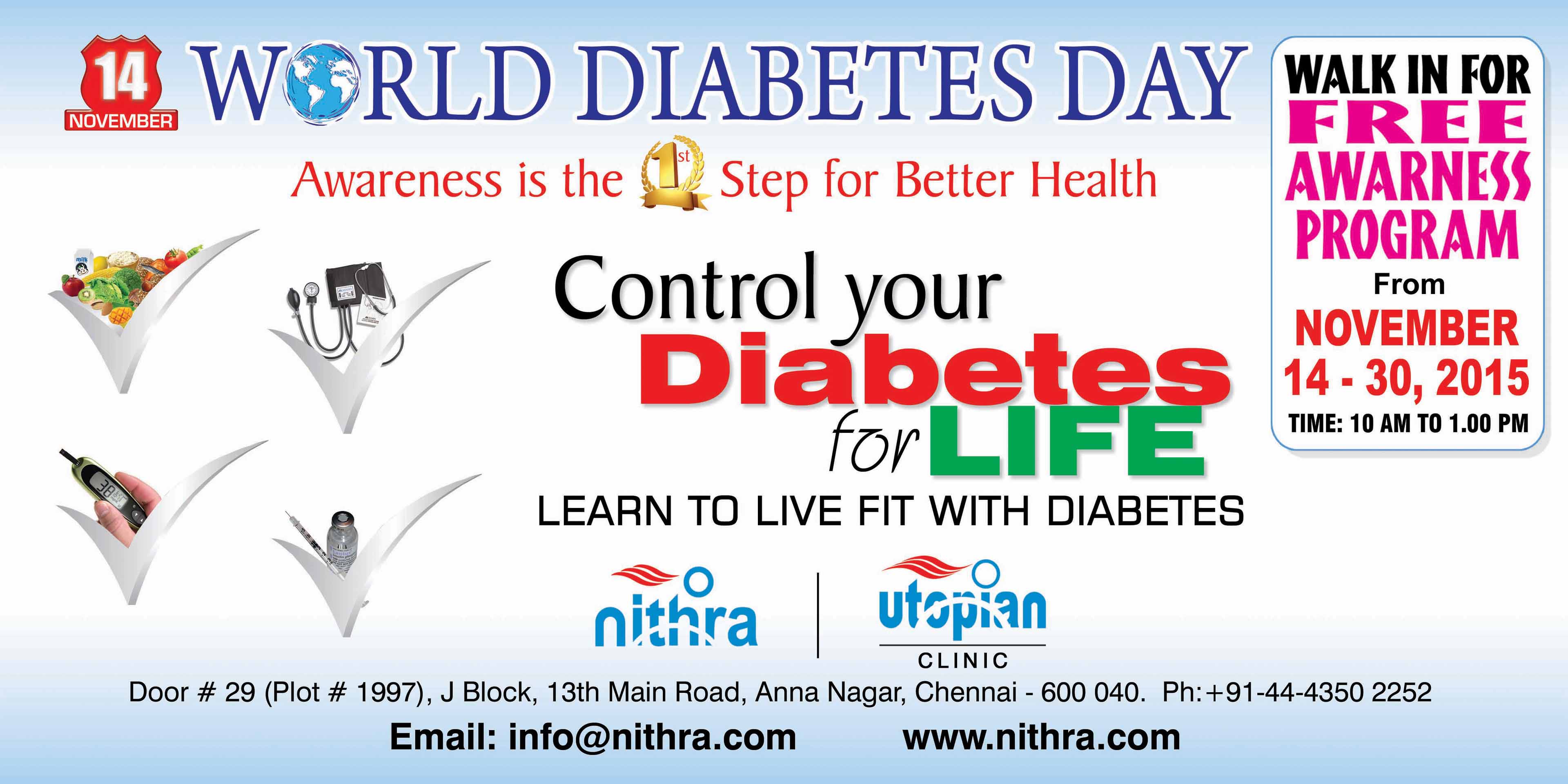 world diabetes day awareness is the step for better health