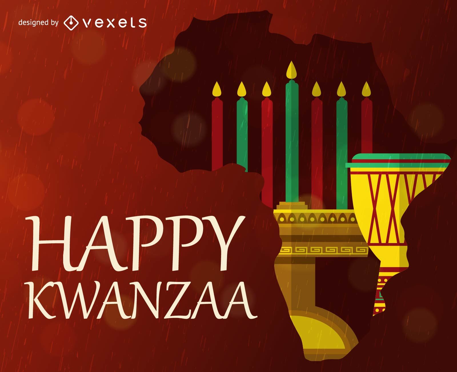 happy kwanzaa candles stand