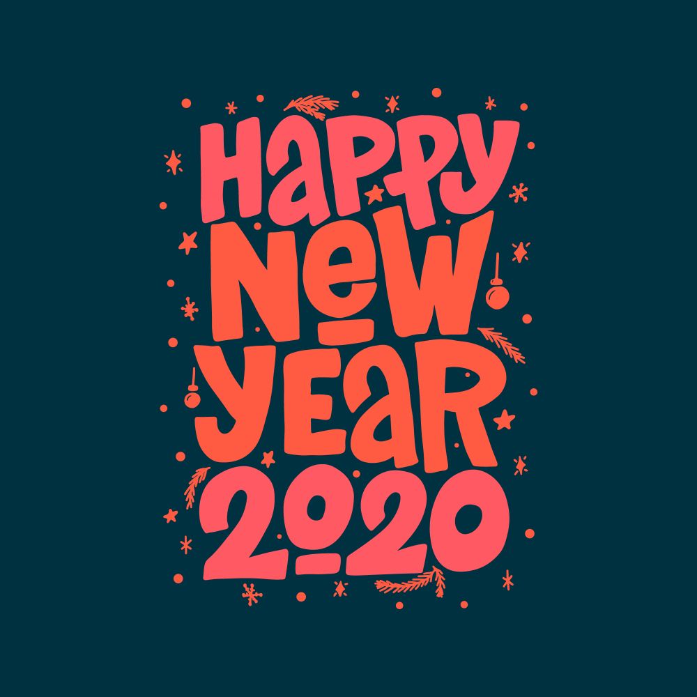 happy new year 2020 illustration