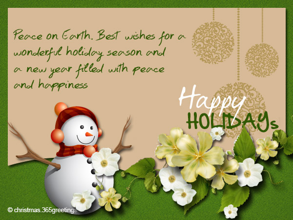 peace on earth best wishes for a wonderful holiday season and a new year fi...