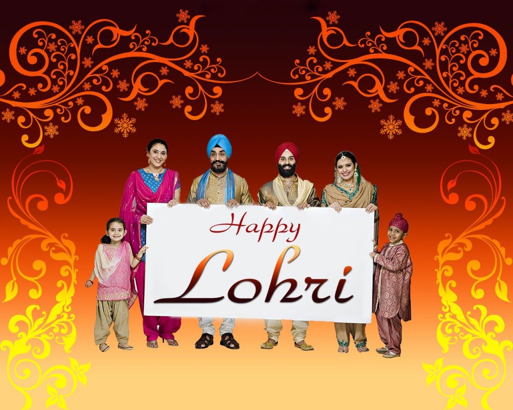 punjabi family wishing you happy lohri