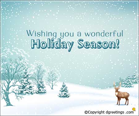 wishing you a wonderful holiday season card