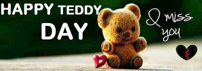 Happy Teddy Bear Day i miss you facebook cover image