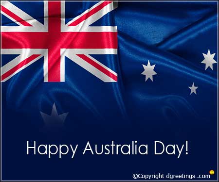 happy australia day australia flag in background