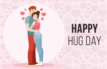 happy hug day couple card