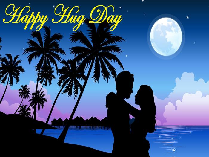 happy hug day scenery in background