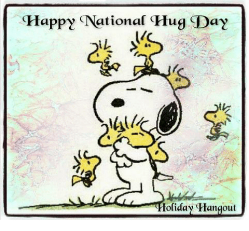 happy national hug day snoopy dog