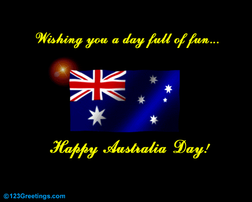 wishing you a day full of fun happy australia day clipart