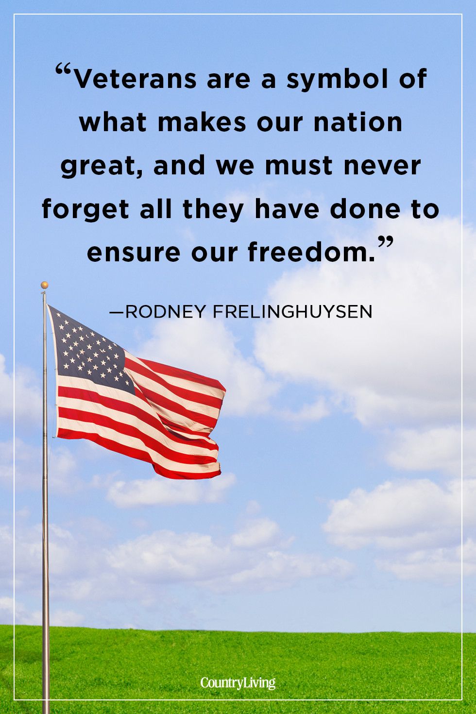 veterans are a symbol of what makes our nation great and we must never forget all they have done to ensure our freedom. rodney frelinghuysen