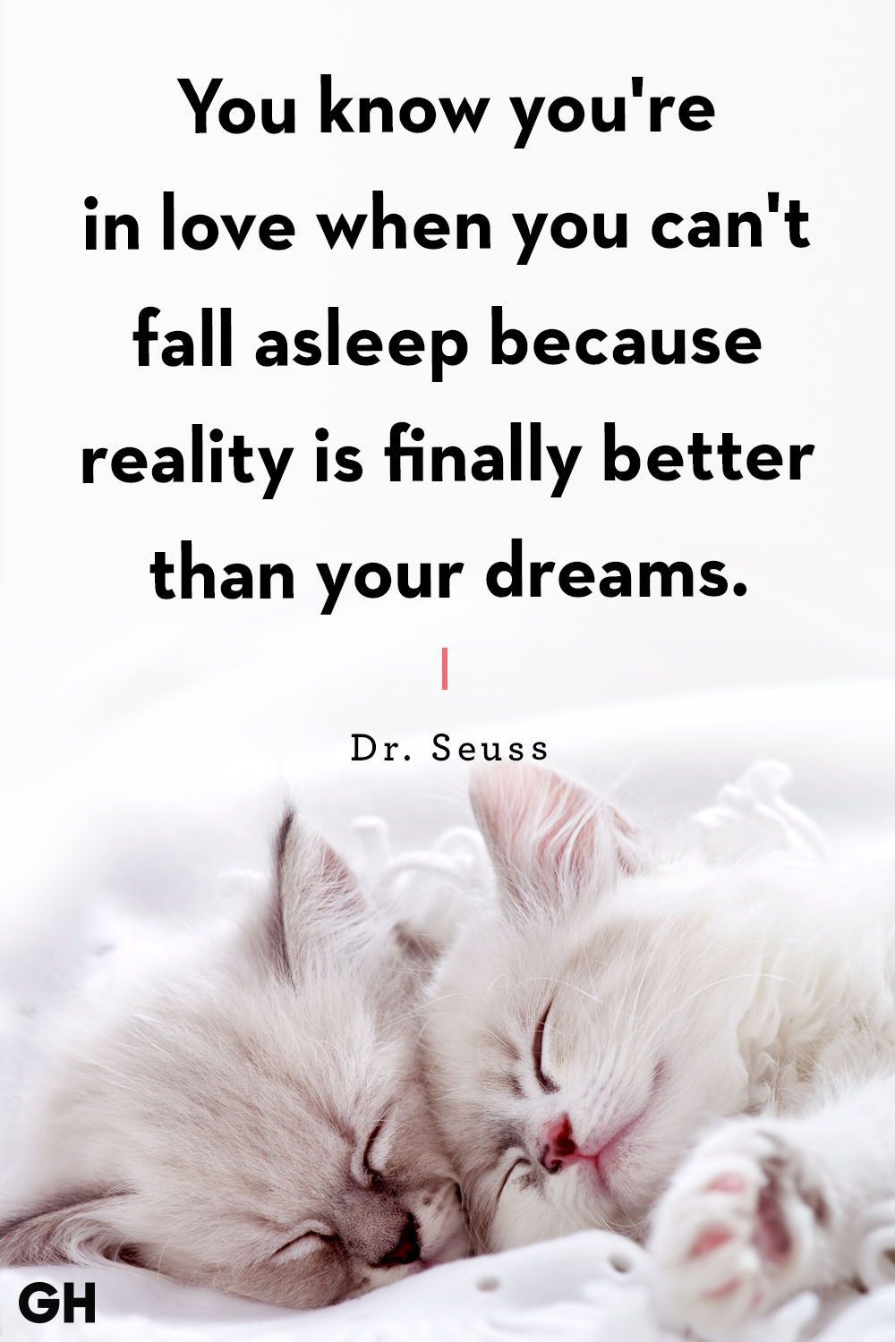 you know you’re in love when you can’t fall asleep because reality is finally better than your dreams. dr. seuss