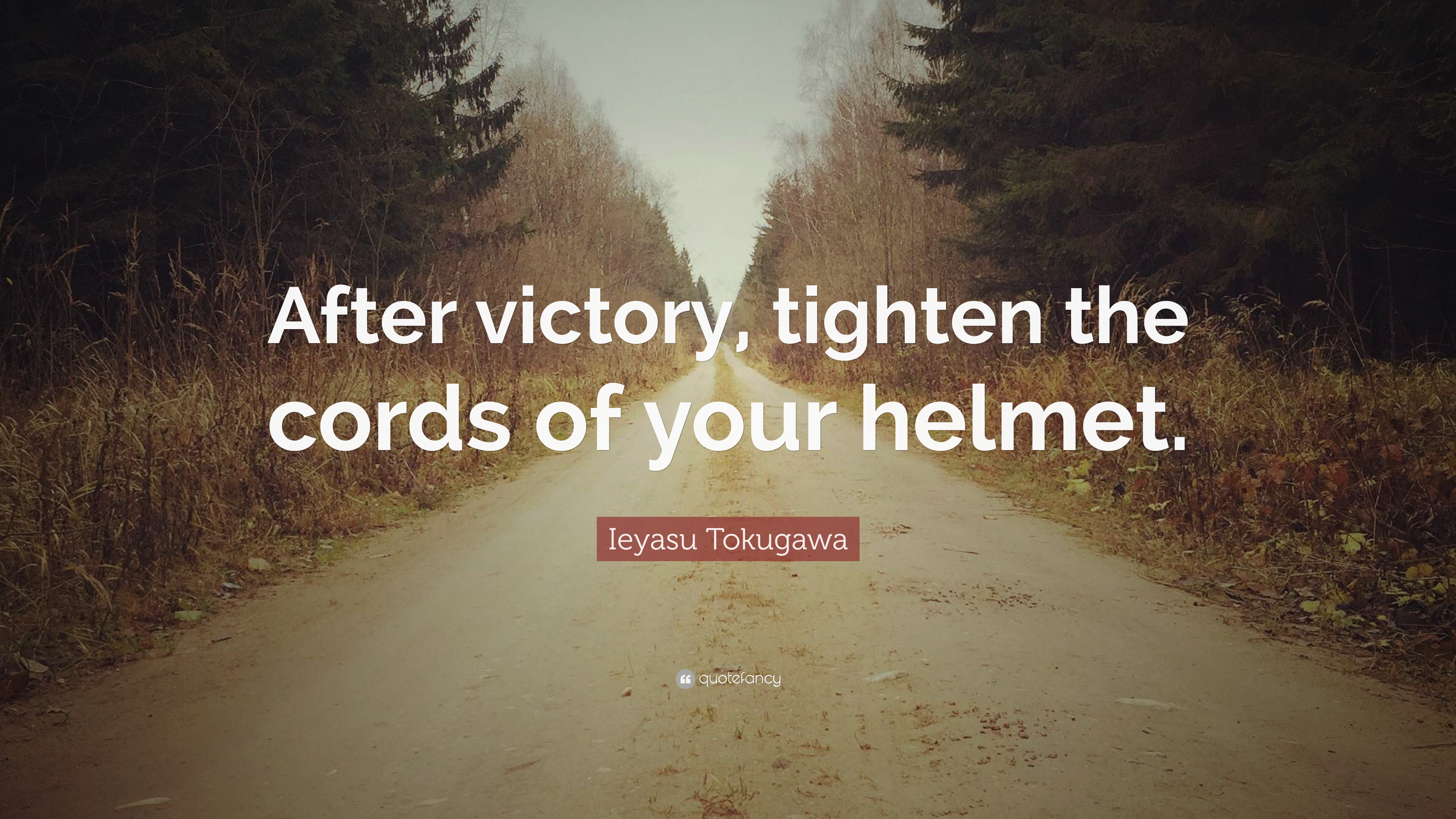 after victory, tighten the cords of your helmet. leyasy tokugawa