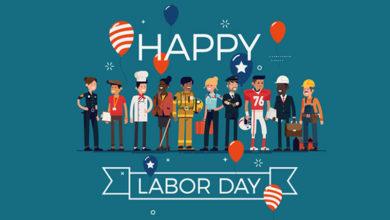 happy labor day workers illustration