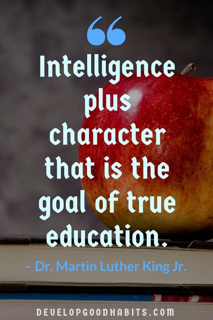 intelligence plus character that is the goal of true education. dr. martin luther king jr