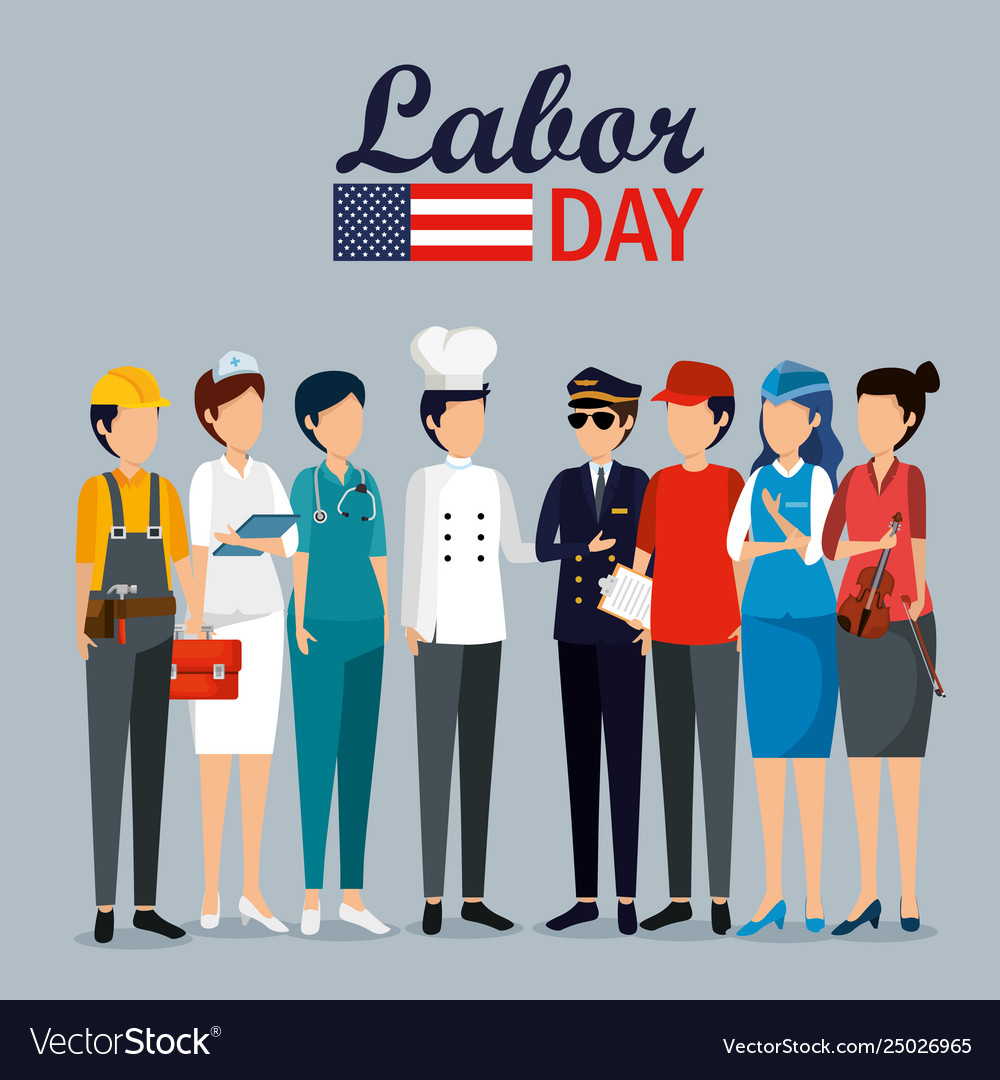 labor day celebration with professional workers