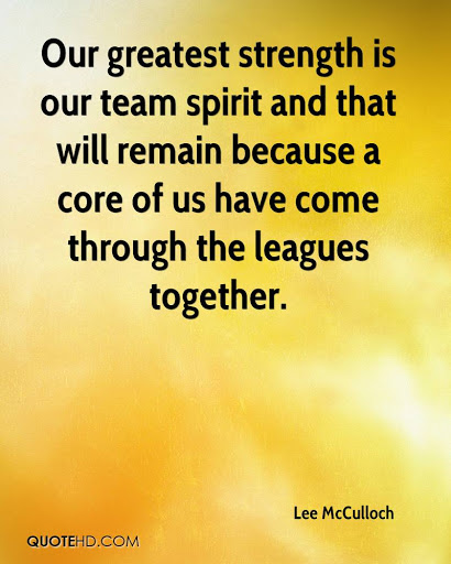 our greatest strength is our team spirit and that will remain because a core of us have come through the leagues together. lee mcculloch