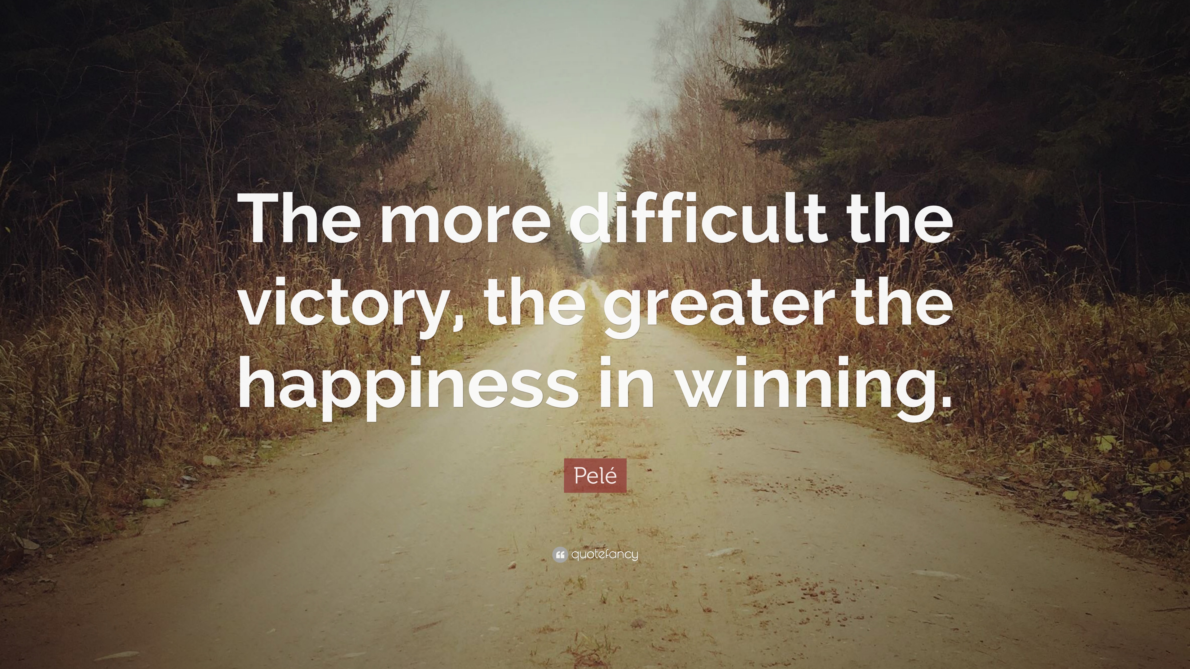 the more difficult the victory, the greater the happiness in winning. pele