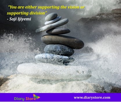 you are either supporting the vision or supporting division. saji ijiyemi