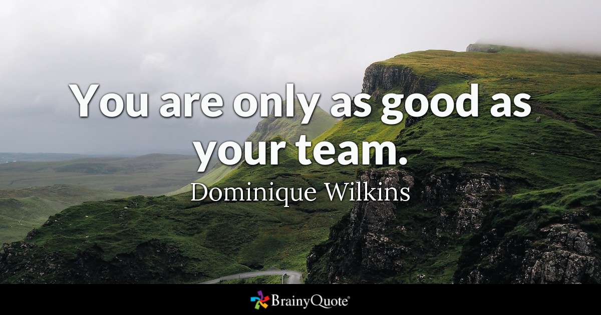 you are only as good as your team. dominique wilkins