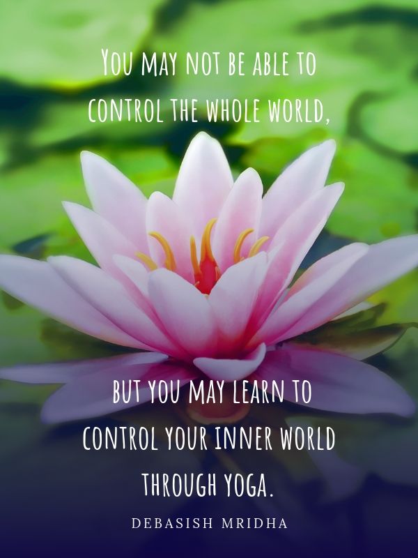 you may not be able to control the whole world.. but you may learn to control your inner world through yoga