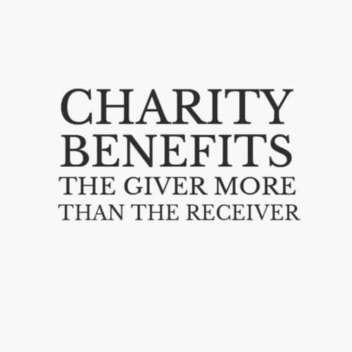 charity benefits the give more than the receiver