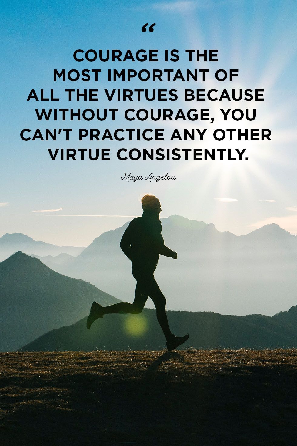 courage is the most important of all the virtues because without courage you can’t practice any other virtue consistently