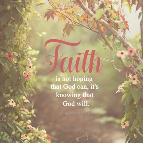 faith is not hoping that god can, it’s knowing that god will