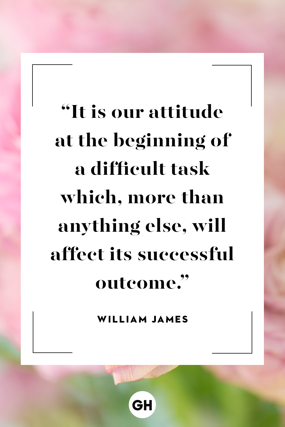 it is our attitude at the beginning of a difficult task which more than anything else will affect its successful outcome. william james