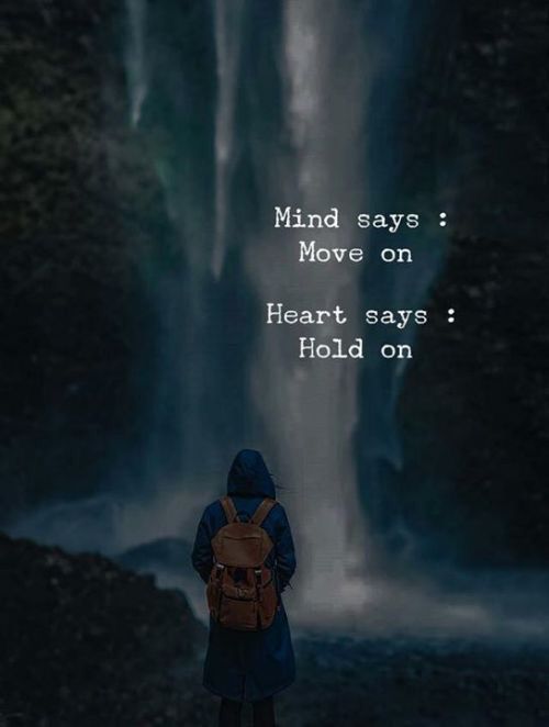 mind says move on heart says hold on