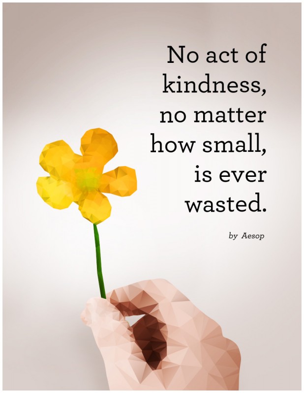 no act of kindness no matter how small is ever wasted.