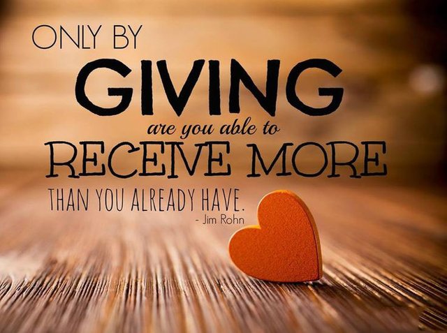 only by giving are you able to receive more than you already have. jim rohn